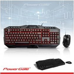 Resim Powergate Km-A7 Işıklı Klavye Mouse Set Usb 