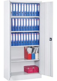 Resim Tam Boy Açık Gri Dosya Dolabı Metal 198Cm (Klasör Dolabı) 