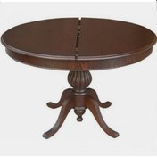 Resim Masifart Baba Ayak Masa Yuvarlak Yemek Masası Ceviz 120 cm 