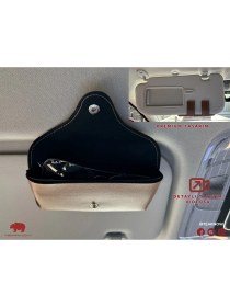 Resim Tearnow Araç Içi Gözlük Tutucu Deri Kılıf - Siyah 