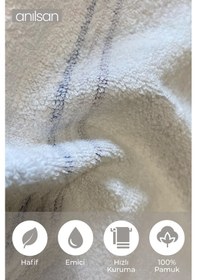 Resim 4'lü Beyaz Çizgili Düğün Havlusu 62gr %100 Pamuk 30x50 Cm El Ve Yüz Havlusu Beyaz 