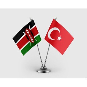 Resim Kenya Ve Türkiye Bayrağı İkili Saten Masa Bayrağı Takımı Diğer 