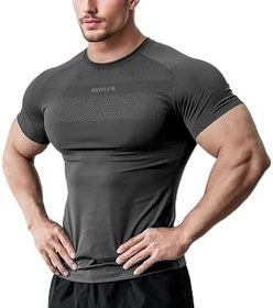 Resim Ghassy Co. Erkek Nem Emici Hızlı Kuruyan Renk Solmayan Atletik Teknik Fitness Spor T-shirt 
