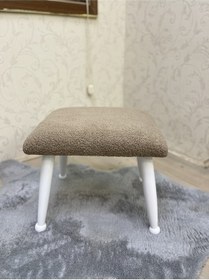 Resim Trend Lake Teddy Kahve Ahşap Ayak Uzatma Pufu Makyaj Koltuğu Bench Tabure 