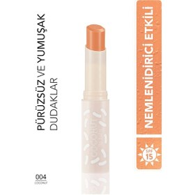 Resim Flormar Lip Balm Meyve Kokulu Renkli Dudak Nemlendiricisi 004 Coconut 