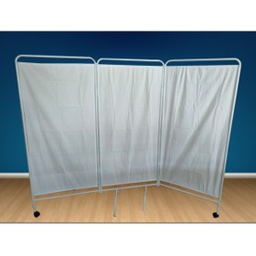 Resim AcarLAB 3 Katlı Paravan Metal Paravan Katlanabilir Muayene Masası Paravanı Revir Paravanı 