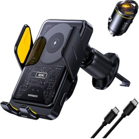 Resim Aohi Superauto 45W Araç İçi Şarjı, 15W Şarj Aleti Handsfree Telefon Tutucu 