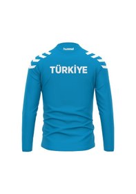 Resim Hummel Milli Takım Line Antrenman Eşofman Üstü Turkuaz 