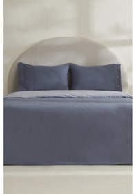 Resim Karaca Home Basis %100 Pamuk Çift Kişilik Nevresim Takımı İndigo İndigo 