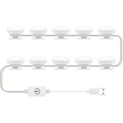 Resim Ximistore9 Usb Dokunmatik Led Aydınlatma, 3 Renk Ayarlı, 10 Ampul, Makyaj Aynası İçin Mükemmel Aydınlatma 