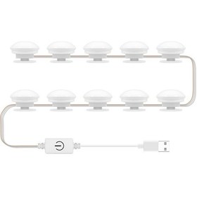 Resim Ximistore9 Usb Dokunmatik Led Aydınlatma, 3 Renk Ayarlı, 10 Ampul, Makyaj Aynası İçin Mükemmel Aydınlatma 
