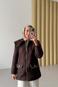 Resim Taşlı Gemici Kapitone Kap Kahverengi - 1 (36-38) 
