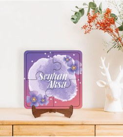 Resim Bk Gift Kişiye Özel Isimli Kadınlar Günü Tasarımlı Ahşap Standlı Puzzle Çerçeve-16 