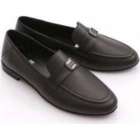 Resim Dgn 505 Kadin Loafer Ayakkabi Siyah Napa 