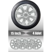 Resim Citroen Berlingo Jumper Jumpy 15" Inç Uyumlu 4 Adet 1 Takım Gri Kırılmaz Esnek Jant Kapağı 003 
