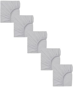 Resim 5 Adet Pamuklu Ve Lastikli 60 X 120 + 15 Cm Penye Bebek Çarşaf-gri 