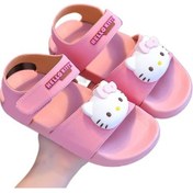 Resim Pembe Hello Kitty Kız Çocuk Sandaleti - Yazlık Yeni Tasarım 20 Cm Plaj Ayakkabısı Pembe 