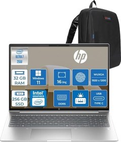 Resim Hp Probook 4 G1I Intel Ultra7 255U 32GB Ddr5 256GB SSD 16INCH Intel® Grafik Gpu Wuxga (1920X1200) IPS 300NIT WIN11PRO Taşınabilir Bilgisayar D21P2ETP11+ZETTAÇANTA 