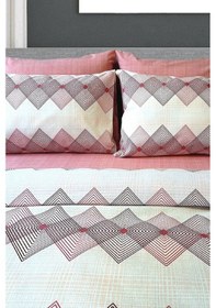 Resim Tek Kişilik Ranforce Nevresim Takımı Düz Çarşaflı Dıamond Pudra 