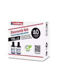 Resim Edding Tahta Kalemi Mürekkebi 100ML 2'li Siyah 