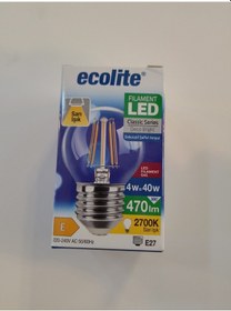 Resim Ecolite 4w E27 Top Rustik Led Ampul 2700k Sarı Işık 