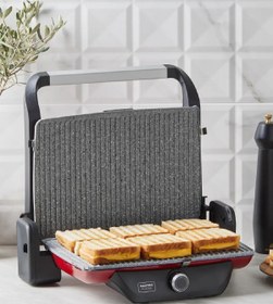 Resim Karaca Gastro Grill Glass Premium 2400W Izgara ve Tost Makinesi Wood Craft 6 Dilim Kapasiteli 