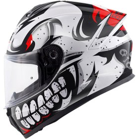 Resim Givi 50.x Bones Motosiklet Kaskı Beyaz - Kırmızı 