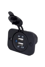 Resim HALL BREATHE Çiftli 12V USB Girişli Pano Tip Elektronik Bağlantı Noktası 