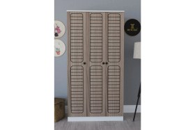 Resim Remaks Fuga 3 Kapaklı Elbise Dolabı - Beyaz Gövde Cordoba Kapak 