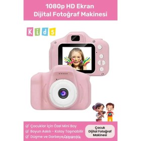 Resim Yeni Nesil Çocuk Dijital Mini Fotoğraf Video Makine Erkek Kız Çocuklar 1080P Hd Ekran Kamera Selfie 