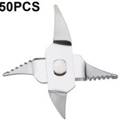 Resim Sones 50 Adet Ca-5408 Taşınabilir Meyve Sıkacağı 4 Yapraklı Dikey Dişli Bıçak Paslanmaz Çelik Karıştırma Bıçağı 