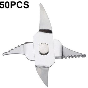 Resim Sones 50 Adet Ca-5408 Taşınabilir Meyve Sıkacağı 4 Yapraklı Dikey Dişli Bıçak Paslanmaz Çelik Karıştırma Bıçağı 