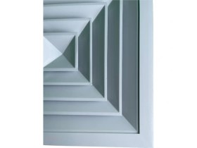 Resim Nef Teknik Qua Düz Kanatlı Kare Tavan Anemostat,alüminyum, RAL9016,YERLIÜRETIM 