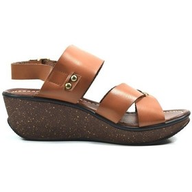 Resim Beety 3037 Taba Dolgu Topuklu Tokalı Günlük Kadın Sandalet Taba 