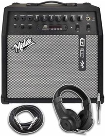 Resim AyrStore MGA-50HD Elektro Gitar Amfisi 50 Watt USB Bluetooth Şarjlı 4 girişli (Kulaklık ve Kablo Dahil) 