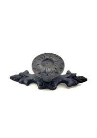 Resim Antika Tarz Dekoratif Pirinç Çiçek Düğme - 20x53 Mm, Oksit 