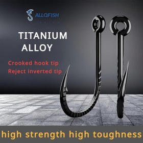 Resim 50 adetlik kutuda CHINU/ISEAMA Titanyum Alaşımlı Balıkçılık Çengeli, Ofset Balıkçılık Çengeli, Gözü Olan Çengel 