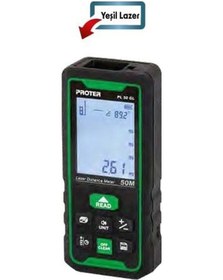 Resim Proter Pl 100 Gl 100 Mt. Lazer Metre İç Ve Dış Alan Ölçüm Yeşil Lazer Pilli 
