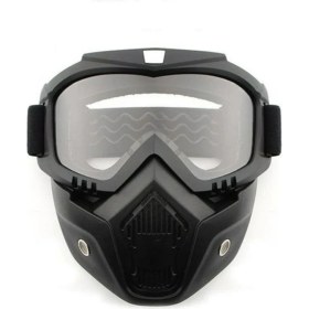 Resim Motoanl Cross Motosiklet Bisiklet Gözlüğü Açık Kask Maskesi Süngerli Bant Lastikli Jet Maske Şeffaf Camlı 