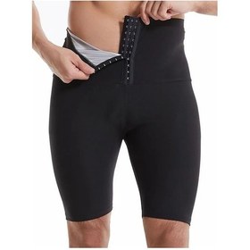 Resim Mistirik Sauna-şort Model Alt Karın Ve Göbek Bölgesi Etkili Agraflı Spor Termal Şort Siyah 