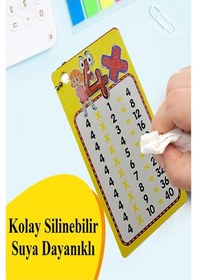 Resim Zincirli Çarpım Tablosu 12 Adet 6x10 Cm Cep Zircirli Çarpım Tablosu Yaz Sil Özellikli Karne Hediyesi Çarpım Kartları 
