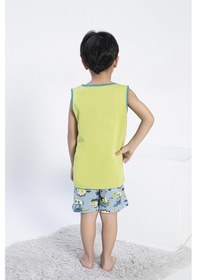 Resim Confeo Erkek Çocuk Kalın Askı Şortlu Yeşil Pijama Takım C5t5n0o-047 Yeşil 