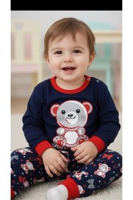 Resim Veraye Socks Erkek Bebek Panda Baskılı Takım Siyah 