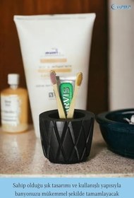 Resim Evene Diş Fırçalığı Diş Fırçalık Diş Fırçası Standı Diş Fırçası Tutucu Siyah Model 18, e.dismodel18 