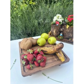 Resim Sammwood Doğal Ahşap Sunumluk Standı , Ahşap Kek Standı , Ahşap Meyve Tabağı , Ayaklı Doğal Ahşap 