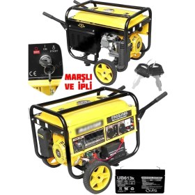 Resim Güçlü 3.5 Kwa Marşlı Ipli Tekerlekli Benzinli Jeneratör Isınmaya Karşı Full Otomatik 