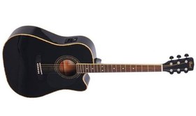 Resim Cort AD880CEBK Elektro Akustik Gitar | Çantalı Siyah - Ladin Kapak 