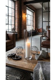 Resim Mekanınızın Yıldızı: 10x40 Cm El İşçiliği Premium Silindir Cam Vazo - Mumluk Beyaz 