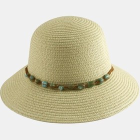 Resim Akik Doğaltaşlı Hasır Şapka Çok Renkli 