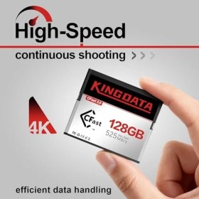 Resim Kingdata Kıngdata Cfast 2.0 Hafıza Kartı 128 Gb'a Kadar Okuma 525 Mb/s Yüksek Hız, 4k/6k Video ve Hd Kayıt Için, Profesyonel Kameralarla Uyumlu 